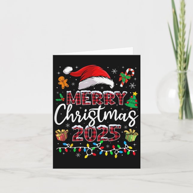 Merry Christmas 2025 Santa Elf Funny Family Matchi Card (Front)