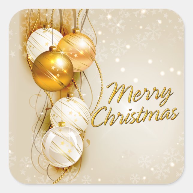 Merry Christmas 23 Options Square Sticker (Front)