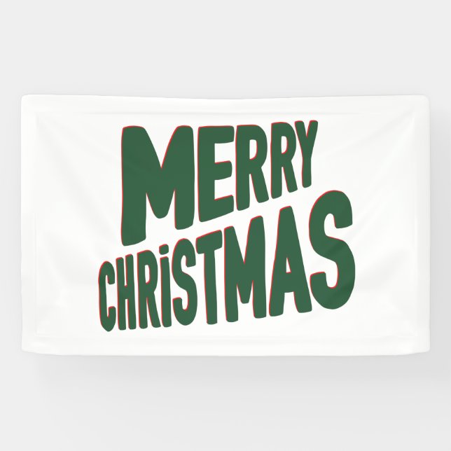 Merry Christmas 2.5x4 Vinyl Banner (Horizontal)