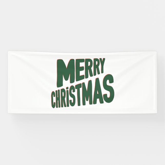 Merry Christmas 2.5x6 Vinyl Banner (Horizontal)