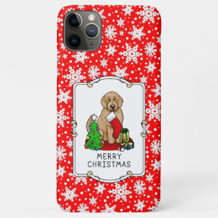 Merry Christmas 2 Goldendoodle (golden red) Cute iPhone 11 Pro Max Case