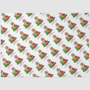 Merry Christmas 2 Goldendoodle (golden red) Cute Tissue Paper