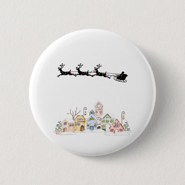 Merry Christmas 2 Inch Round Button (Front)