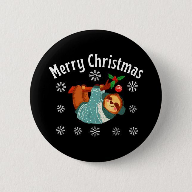 Merry Christmas 2 Inch Round Button (Front)