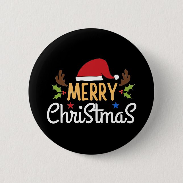 Merry Christmas 2 Inch Round Button (Front)