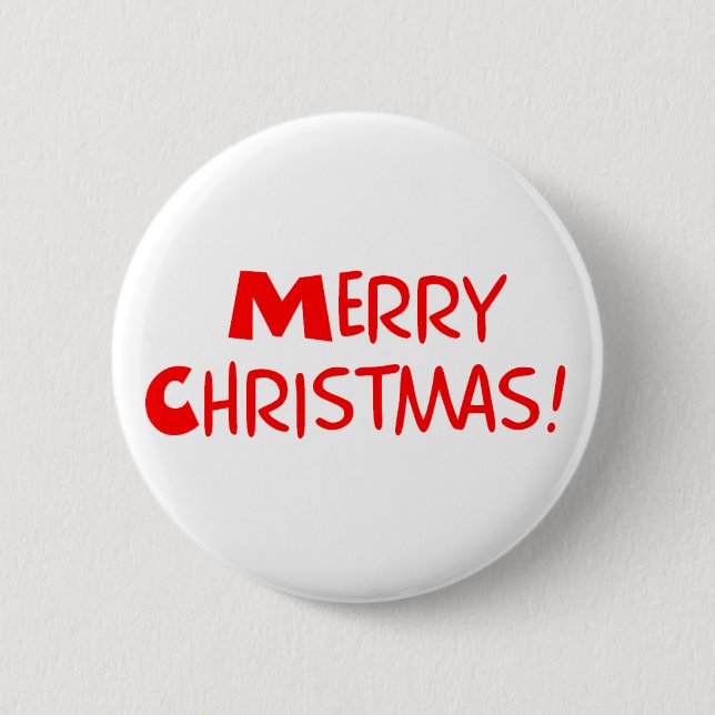 Merry Christmas 2 Inch Round Button (Front)