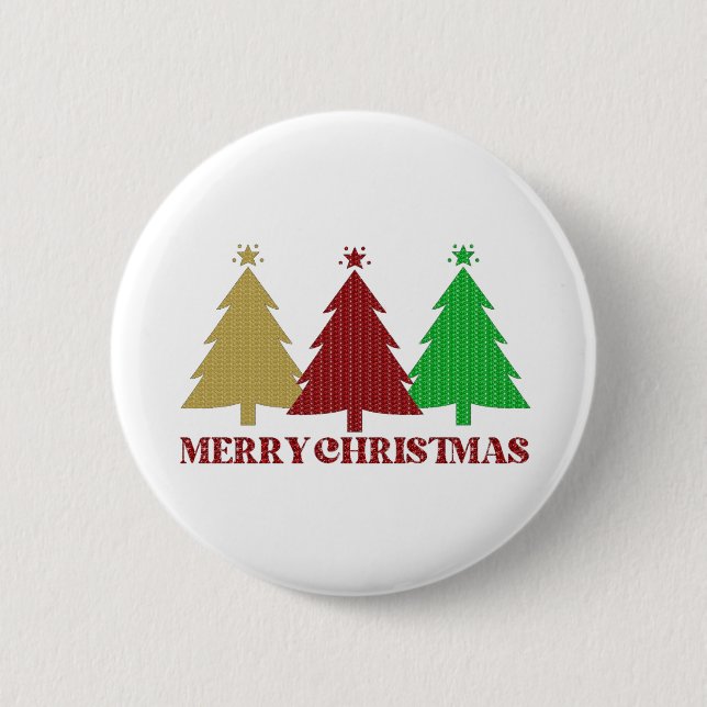 Merry Christmas 2 Inch Round Button (Front)