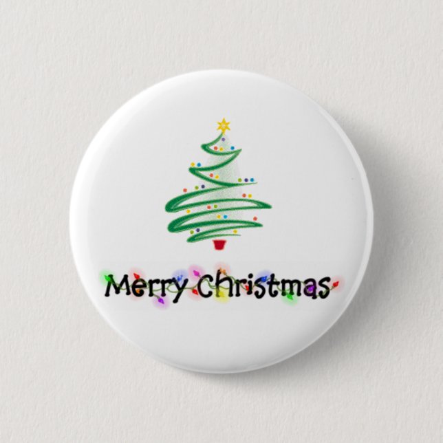 Merry Christmas 2 Inch Round Button (Front)