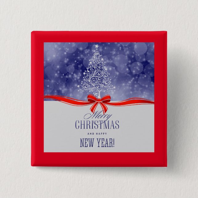 Merry Christmas 2 Inch Square Button (Front)