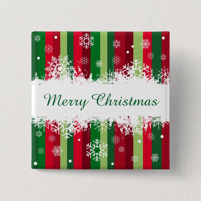 Merry Christmas 2 Inch Square Button (Front)