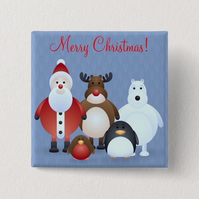 Merry Christmas 2 Inch Square Button (Front)