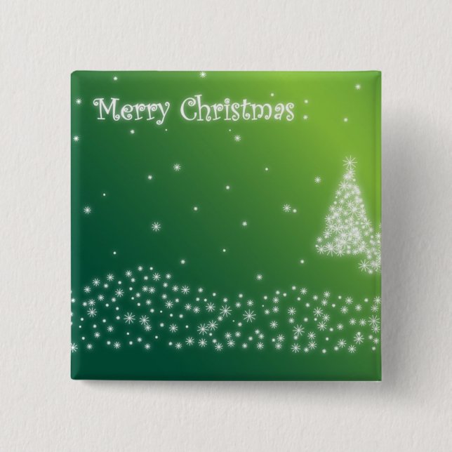 Merry Christmas 2 Inch Square Button (Front)