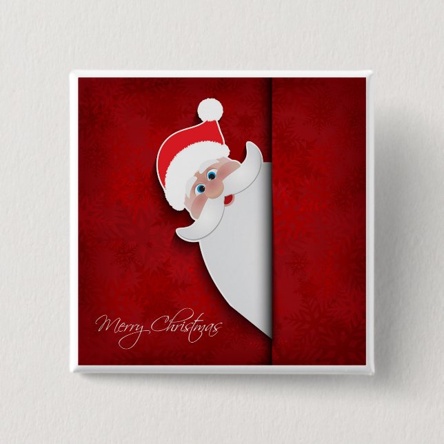 Merry Christmas 2 Inch Square Button (Front)