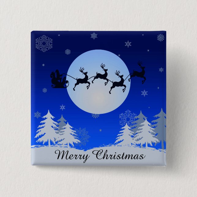 Merry Christmas 2 Inch Square Button (Front)