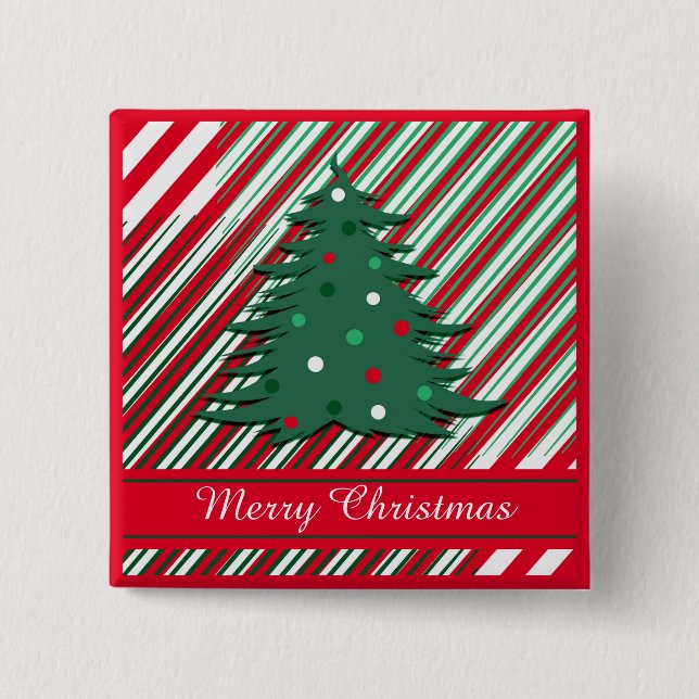 Merry Christmas 2 Inch Square Button (Front)