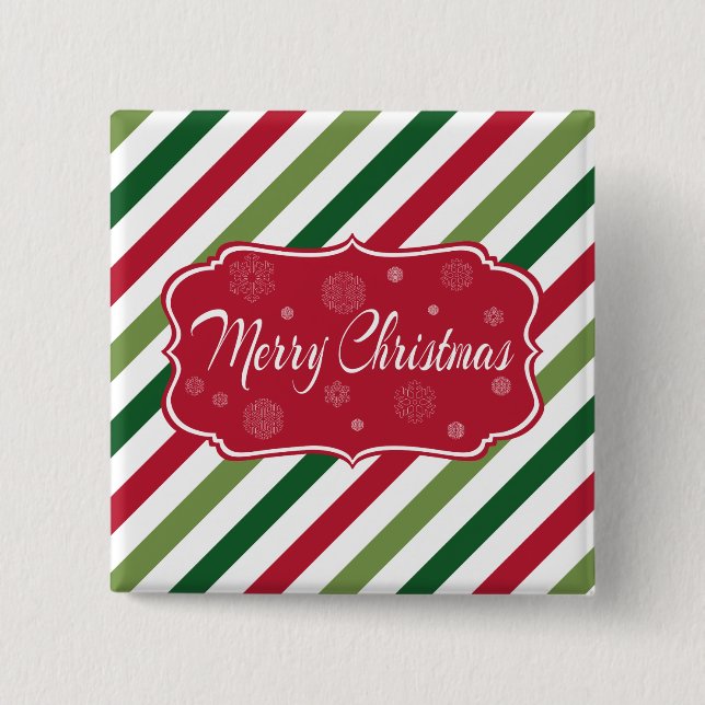 Merry Christmas 2 Inch Square Button (Front)