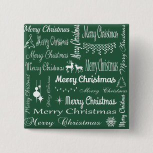 Merry Christmas 2 Inch Square Button