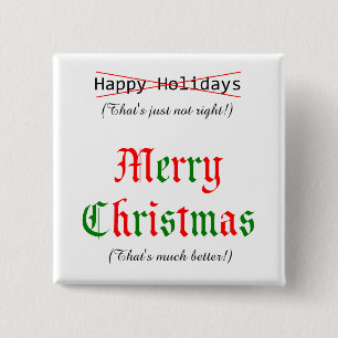 Merry Christmas 2 Inch Square Button