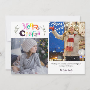 Merry Christmas 2 Photo Collage Typography Artsy