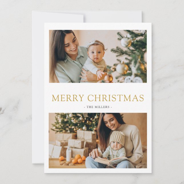 Merry Christmas 2 Photo Holiday Card (Front)