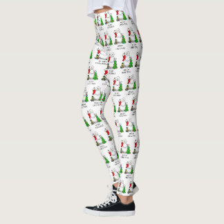 Merry Christmas 2 Tree Stocking Snowman Leggings