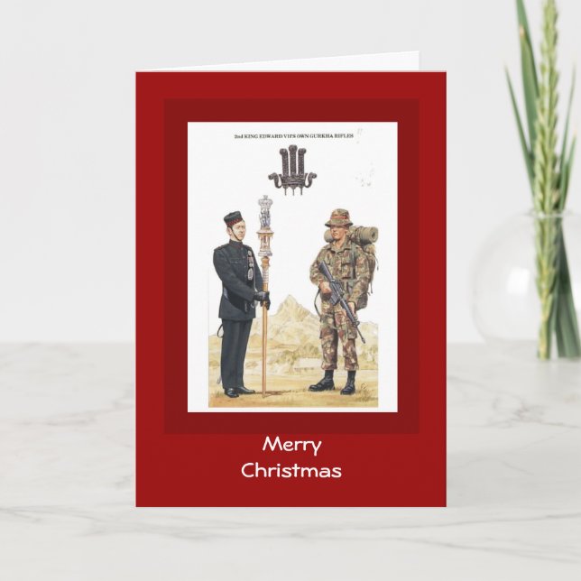 Merry Christmas, 2nd King Edward VII's own Gurkha Holiday Card (Front)