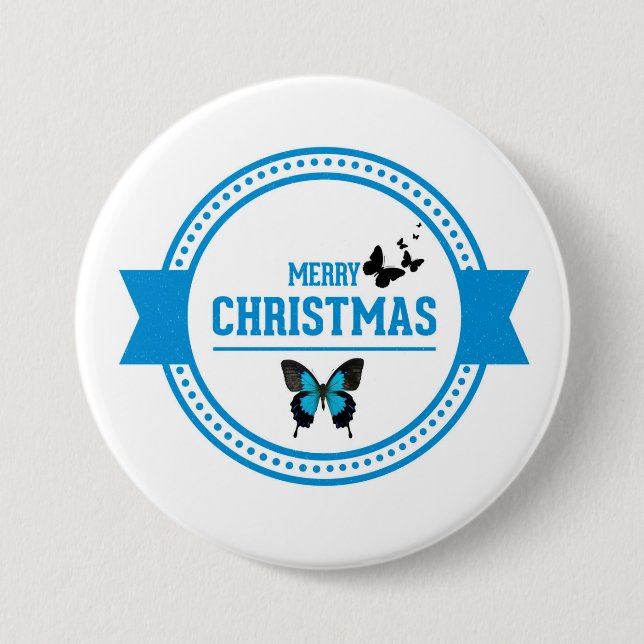 Merry Christmas 3 Inch Round Button (Front)