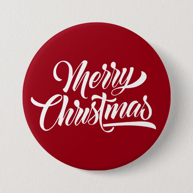 Merry Christmas 3 Inch Round Button (Front)