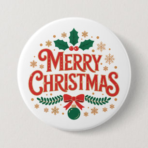 Merry Christmas 3 Inch Round Button