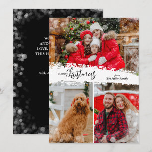 Merry Christmas 3 Photo Collage Holiday Card