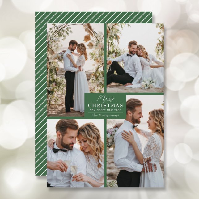 Merry Christmas 4 Photo Collage Holiday Card (Creator Uploaded)