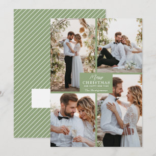 Merry Christmas 4 Photo Collage Holiday Card