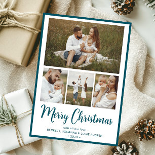 Merry Christmas 4 Photo Holiday Card