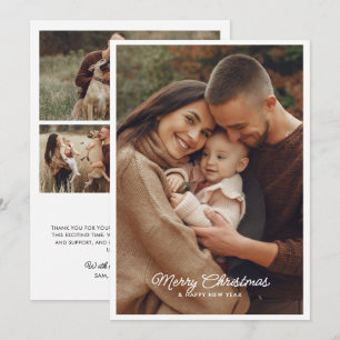 Merry Christmas 4-Photo Personal Message Holiday Card