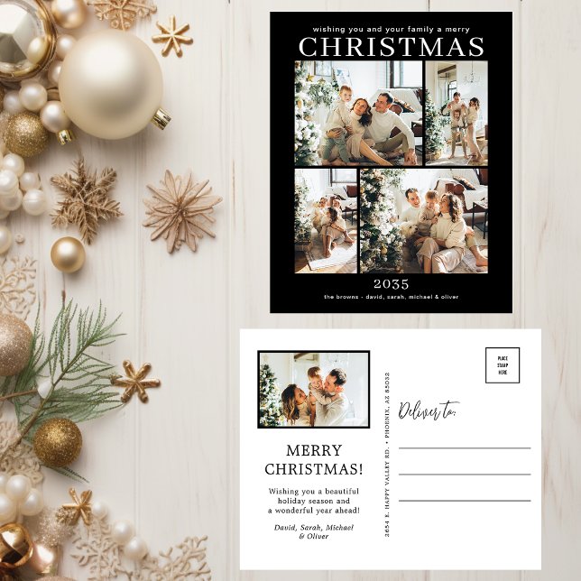 Merry Christmas 5 Photo  Holiday Postcard (Creator Uploaded)