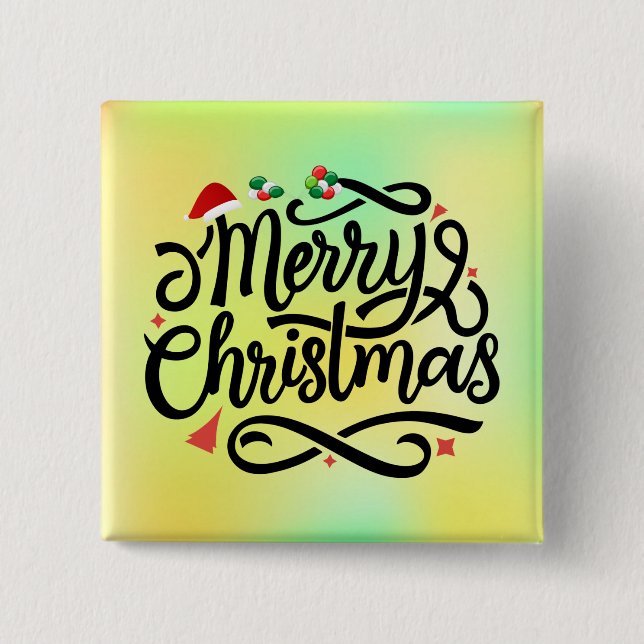 Merry Christmas-61039 2 Inch Square Button (Front)
