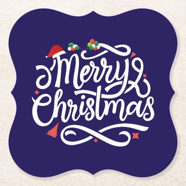 Merry Christmas-61039 Paper Coaster (Front)