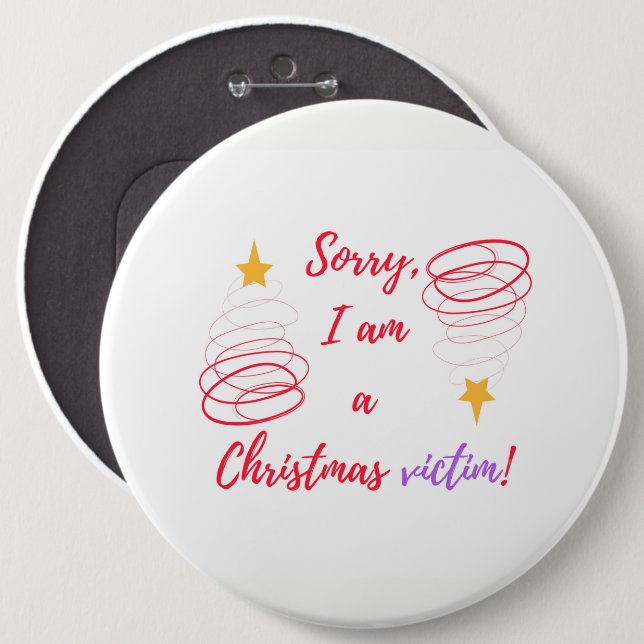 Merry Christmas 6 Inch Round Button (Front & Back)