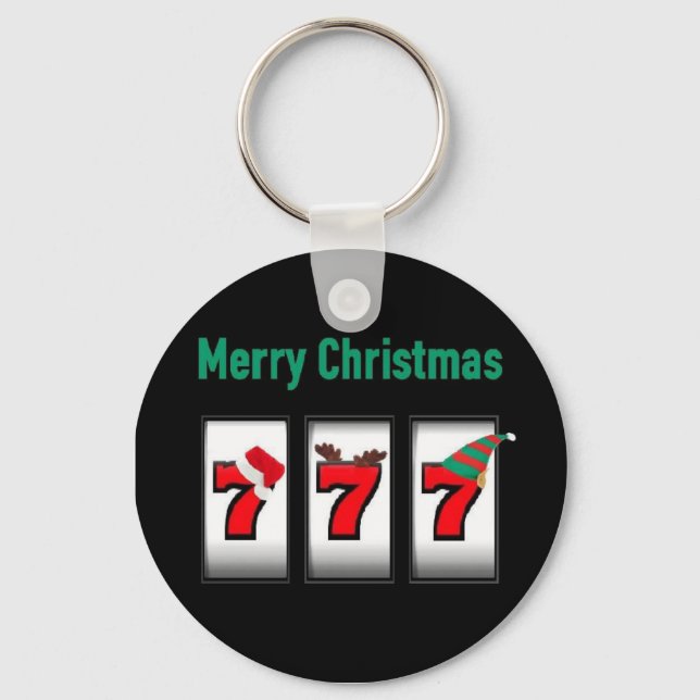 Merry Christmas 777 Keychain (Front)