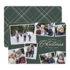 Merry Christmas 7 photo collage hunter green