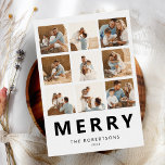 Merry Christmas 9 Photo Collage Holiday Card<br><div class="desc">Merry Christmas 9 Photo Collage Holiday Card</div>