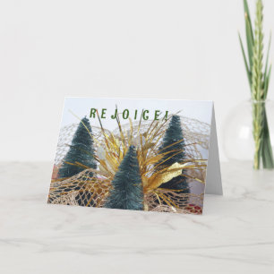 MERRY CHRISTMAS A CHILD IS BORN TREES HOLIDAY CARD