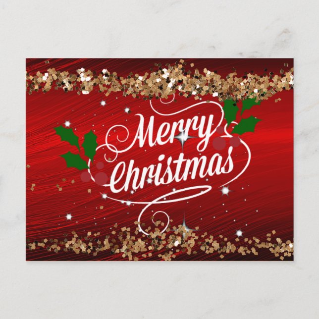 Merry Christmas, a festive holiday design Postcard (Front)