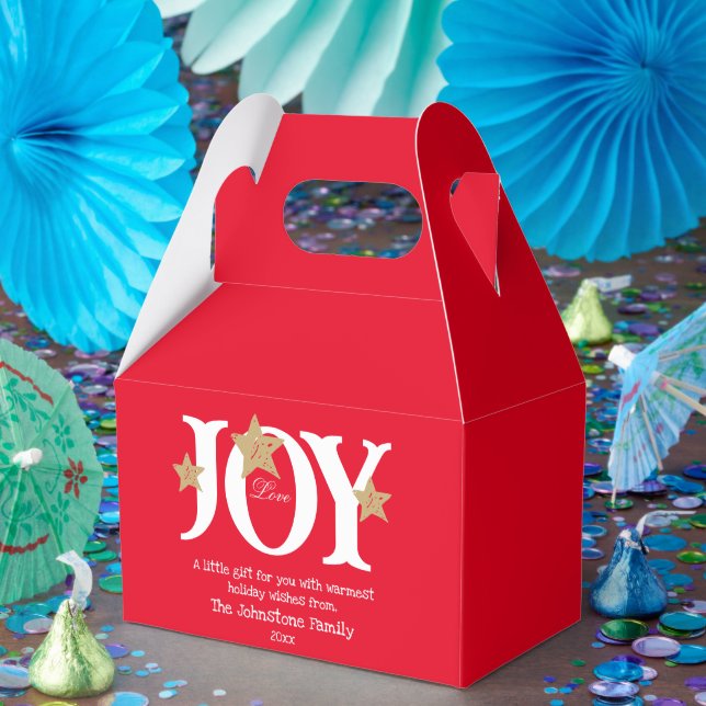 Merry Christmas A Little Gift For You Cute Red Favor Box (Party)