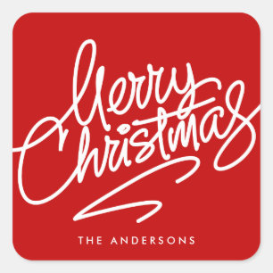 MERRY CHRISTMAS À MAIN STICKER VACANCES