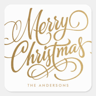 MERRY CHRISTMAS À MAIN STICKER VACANCES