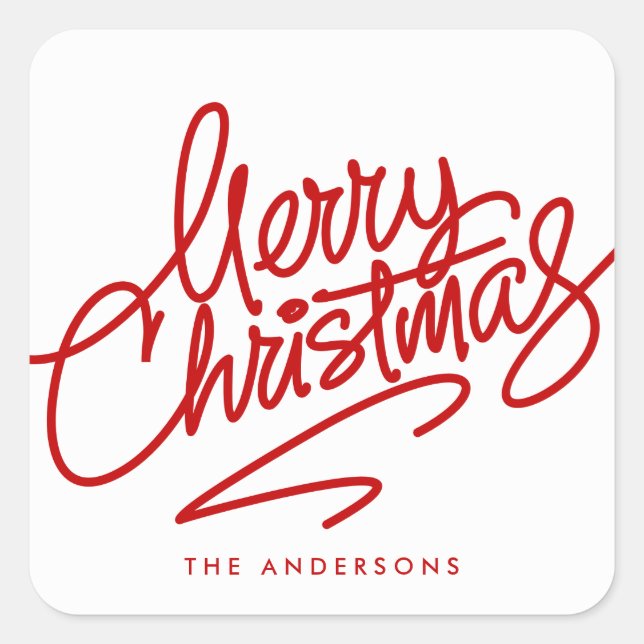 MERRY CHRISTMAS À MAIN | STICKER VACANCES (Devant)