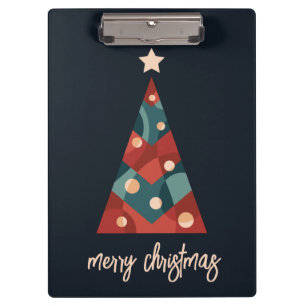 Merry Christmas abstract art xmas tree Clipboard