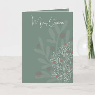 Merry Christmas abstract floral mistletoe Card