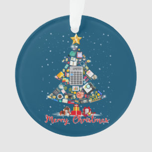 Merry Christmas Accountant Santa Xmas Tree CPA Acc Ornament